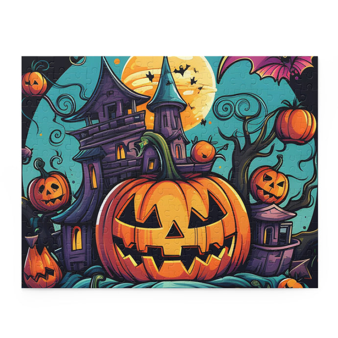 DistinctInk Jigsaw Puzzle with Trick or Treat Parade Design for Halloween