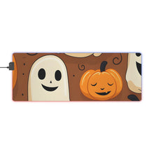 DistinctInk LED Gaming Mouse Pad with "Boo-ttifull Skeleton Cartoon Pattern Pumpkin" Design for Halloween