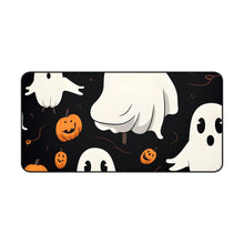 DistinctInk Desk Mat with Ghost Skeleton Pumpkin Cartoon Design for Halloween