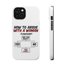 DistinctInk ToughCase for Apple iPhone, Compatible with MagSafe Charging - How To Argue With a Woman Flowchart