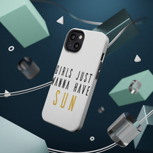 DistinctInk ToughCase for Apple iPhone, Compatible with MagSafe Charging - Girls Just Wanna Have Sun