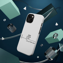 DistinctInk ToughCase for Apple iPhone, Compatible with MagSafe Charging - Keep Calm and…. Flatline
