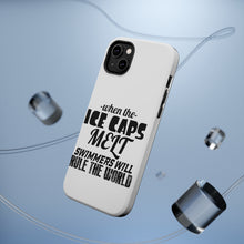 DistinctInk ToughCase for Apple iPhone, Compatible with MagSafe Charging - When Ice Caps Melt Swimmer Rule the World