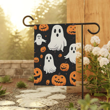DistinctInk Garden & House Banner / Flag with Ghost Skeleton Pumpkin Cartoon Design for Halloween