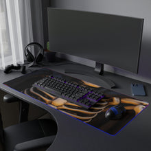 DistinctInk LED Gaming Mouse Pad with Skellington's Spooky Soiree Design for Halloween