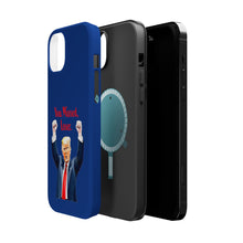 Dual Layer Tough Case for Apple iPhone, Compatible with MagSafe - Trump ‘You Missed, Loser’ Design & Blue Background