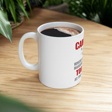 DistinctInk Glossy White Coffee / Tea Mug - Camping - Friends & Marshmallows Get Toasted