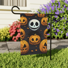 DistinctInk Garden & House Banner / Flag with Ghastly Skeleton Pumpkins Design for Halloween