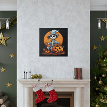 DistinctInk Canvas Wall Art with Haunted Jack-O'-Skeleton for Halloween