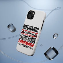 DistinctInk ToughCase for Apple iPhone, Compatible with MagSafe Charging - Mechanic Flying Tools & Offensive Language