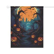 DistinctInk Garden & House Banner / Flag with Haunted Evening Nightmare Design for Halloween