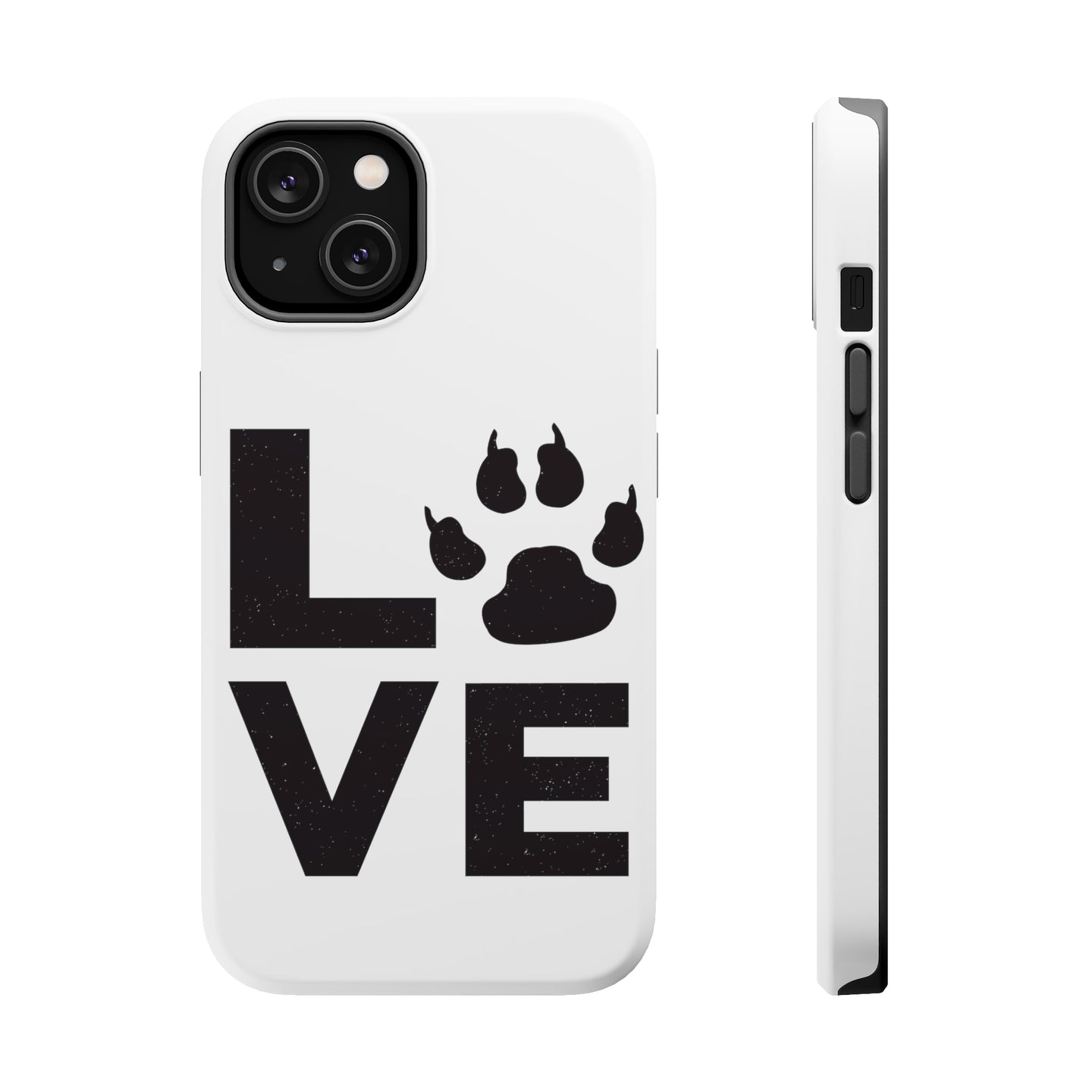 DistinctInk ToughCase for Apple iPhone, Compatible with MagSafe Charging - Love - Dog Paw