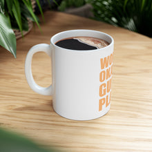 DistinctInk Glossy White Coffee / Tea Mug - World's Okayest Guitar Player