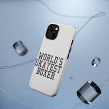 DistinctInk ToughCase for Apple iPhone, Compatible with MagSafe Charging - World's Okayest Boxer