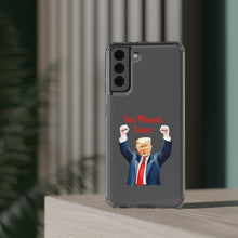 DistinctInk Clear Case for Apple iPhone or Samsung Galaxy - Trump "You Missed, Loser" Cartoon Design