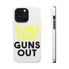 DistinctInk ToughCase for Apple iPhone, Compatible with MagSafe Charging - Suns Out, Guns Out
