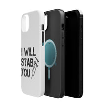 DistinctInk ToughCase for Apple iPhone, Compatible with MagSafe Charging - I Will Stab You Nurse Needle