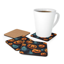 DistinctInk (Set of 4) Corkwood Coasters with Nightly Fright of Bats and GhoulsDesign for Halloween