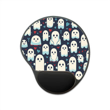DistinctInk Mouse Pad with Wrist Rest  with Skelephants and Ghostly Ghouls Design for Halloween