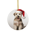 Hanging Ceramic Christmas Tree Ornament with Gold String - Sealyham Terrier Design