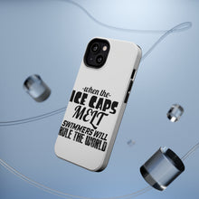 DistinctInk ToughCase for Apple iPhone, Compatible with MagSafe Charging - When Ice Caps Melt Swimmer Rule the World
