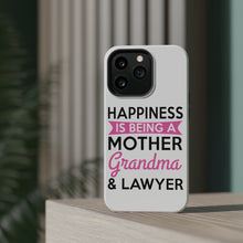 DistinctInk ToughCase for Apple iPhone, Compatible with MagSafe Charging - Happiness is Being a Mother Grandma Lawyer