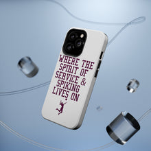 DistinctInk ToughCase for Apple iPhone, Compatible with MagSafe Charging - Spirit of Service & Spiking Lives On Tennis