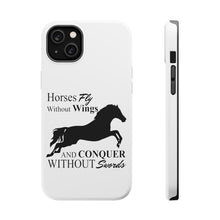 DistinctInk ToughCase for Apple iPhone, Compatible with MagSafe Charging - Horses Fly Without Wings