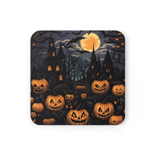DistinctInk (Set of 4) Corkwood Coasters with Spooky All Hallows' EveDesign for Halloween