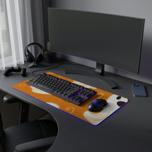 DistinctInk LED Gaming Mouse Pad with Ghost Skeleton Pumpkin Pattern Design for Halloween