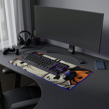 DistinctInk LED Gaming Mouse Pad with Ghost Skeleton Pumpkin Pattern Design for Halloween