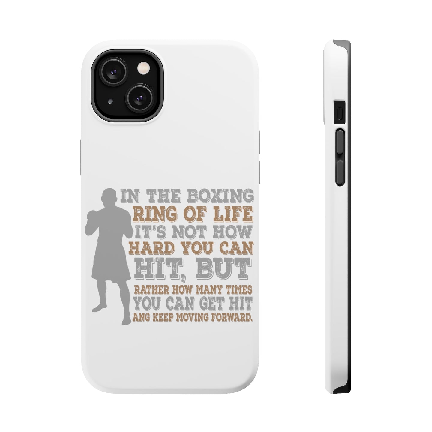 DistinctInk ToughCase for Apple iPhone, Compatible with MagSafe Charging - Boxing Life How Many Times You Keep Moving