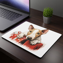 DistinctInk Mouse Pad - 1/4" Foam Rubber - Bull Terrier Puppy Drawing