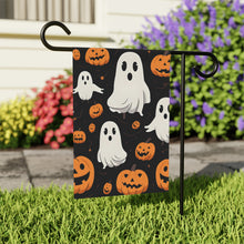 DistinctInk Garden & House Banner / Flag with Ghost Skeleton Pumpkin Cartoon Design for Halloween