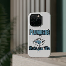 DistinctInk ToughCase for Apple iPhone, Compatible with MagSafe Charging - Plumbers Make You Wet