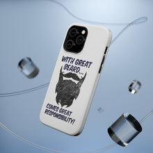 DistinctInk ToughCase for Apple iPhone, Compatible with MagSafe Charging - With Great Beard Comes Great Responsibility