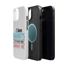 DistinctInk ToughCase for Apple iPhone, Compatible with MagSafe Charging - Love Rabbits - People Annoy Me