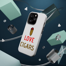 DistinctInk ToughCase for Apple iPhone, Compatible with MagSafe Charging - I Love Cigars