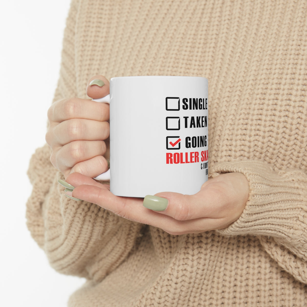 Glossy White Coffee / Tea Mug - Single Taken Going Roller Skating, view 10
