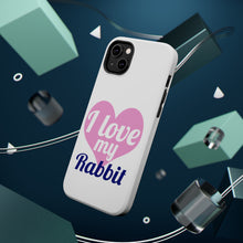 DistinctInk ToughCase for Apple iPhone, Compatible with MagSafe Charging - I Love My Rabbit