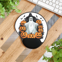 DistinctInk Mouse Pad with Wrist Rest  with Ghost Skeleton Pumpkins Pattern Design for Halloween