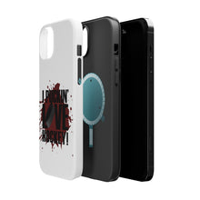 DistinctInk ToughCase for Apple iPhone, Compatible with MagSafe Charging - I Puckin' Love Hockey