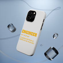 DistinctInk ToughCase for Apple iPhone, Compatible with MagSafe Charging - Engineer Definition - Caffeine and Last Minute