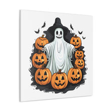 DistinctInk Canvas Wall Art with Ghost Skeleton Pumpkins Pattern for Halloween