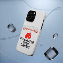 DistinctInk ToughCase for Apple iPhone, Compatible with MagSafe Charging - Boxing It's Cheaper Than Therapy