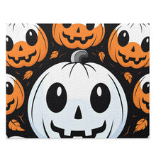 DistinctInk Jigsaw Puzzle with Ghost Skeleton Cartoon Pumpkin Design for Halloween