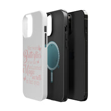DistinctInk ToughCase for Apple iPhone, Compatible with MagSafe Charging - Butterflies in Her Hari, Magic Secret Eyes