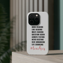 DistinctInk ToughCase for Apple iPhone, Compatible with MagSafe Charging - Teacher Book Reading Line Multi Tasking