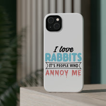 DistinctInk ToughCase for Apple iPhone, Compatible with MagSafe Charging - Love Rabbits - People Annoy Me