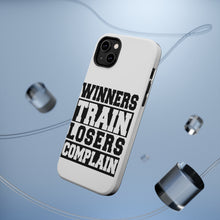DistinctInk ToughCase for Apple iPhone, Compatible with MagSafe Charging - Winners Train Losers Complain